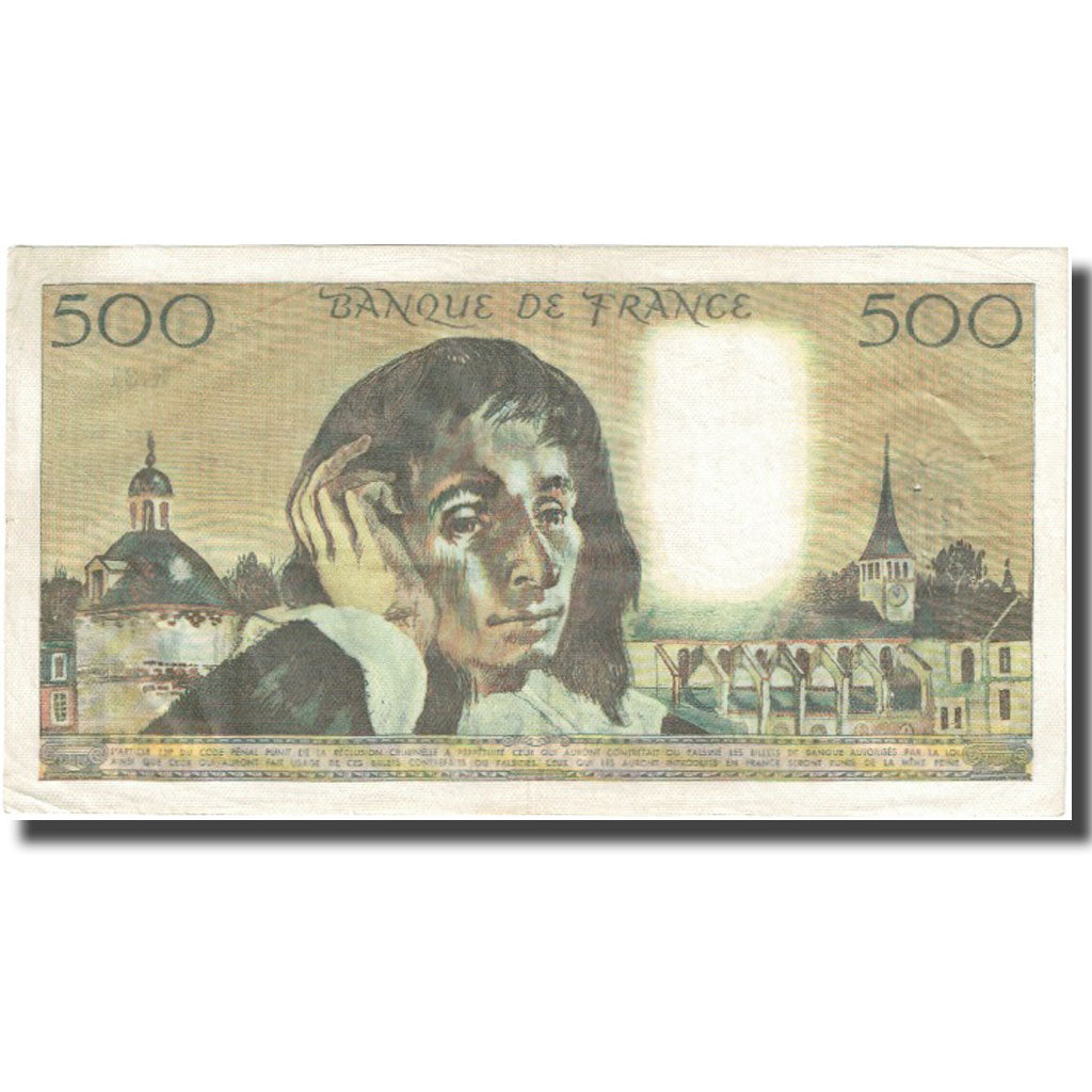France, 500 Francs, Pascal, 1973, 1973-10-04, VF(30-35), Fayette:71.9, KM:156b
