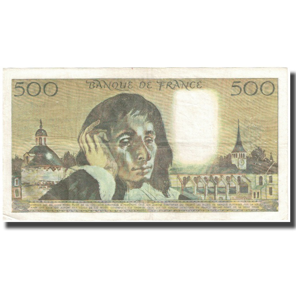 France, 500 Francs, Pascal, 1973, 1973-10-04, VF(30-35), Fayette:71.9, KM:156b