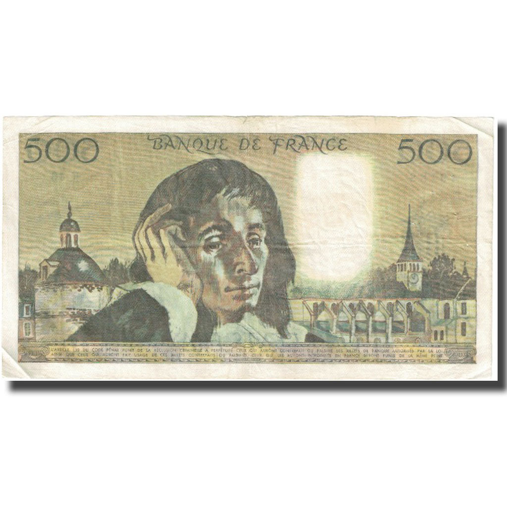 Francja, 500 Francs, Pascal, 1973, 1973-12-06, F(12-15), Fayette:71.10, KM:156b