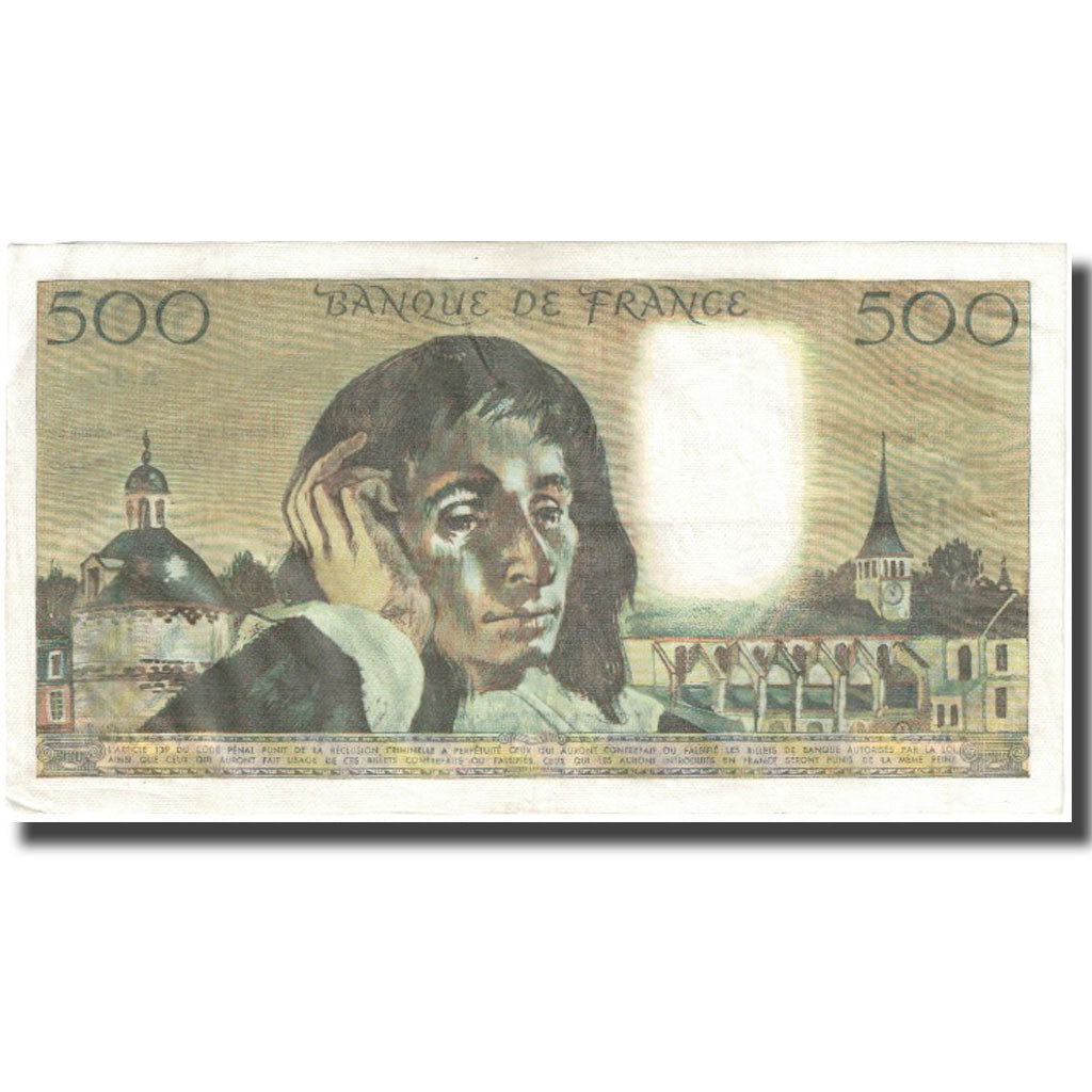 France, 500 Francs, Pascal, 1973, 1973-12-06, VF(20-25), Fayette:71.10, KM:156b