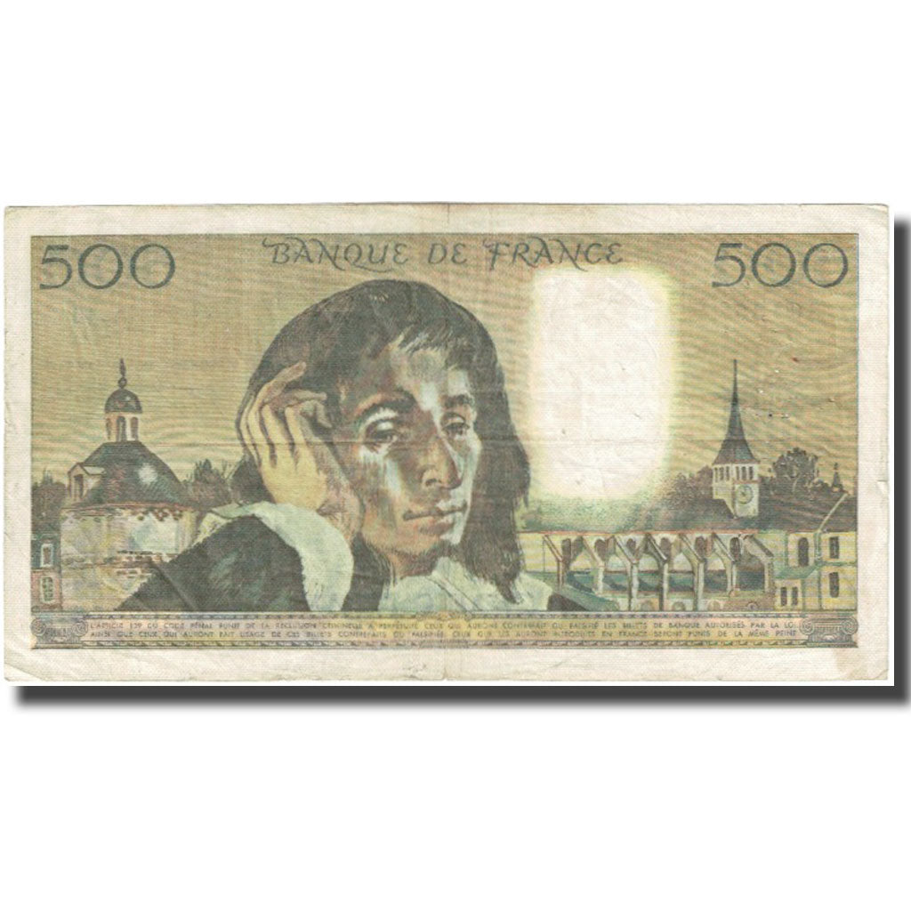 France, 500 Francs, Pascal, 1974, 1974-09-05, F(12-15), Fayette:71.11, KM:156b