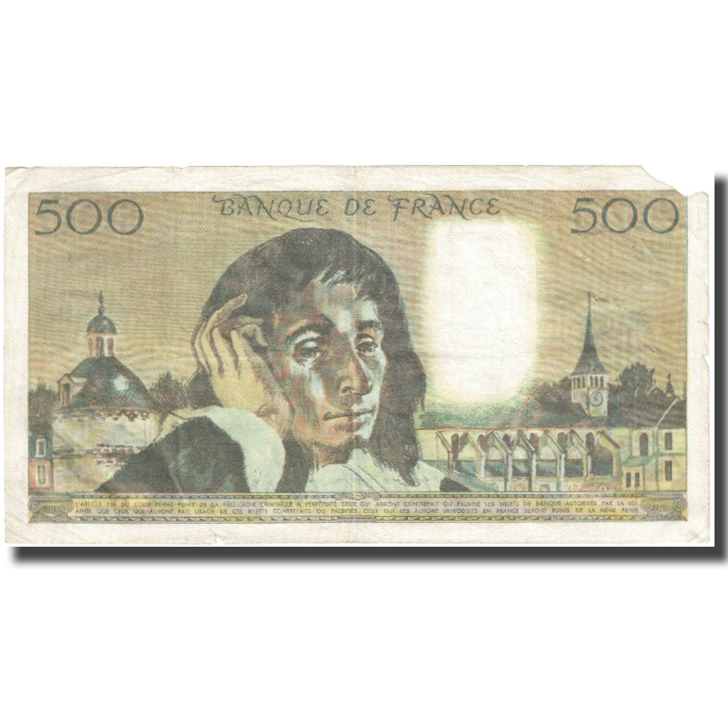 France, 500 Francs, Pascal, 1974, 1974-09-05, F(12-15), Fayette:71.11, KM:156b