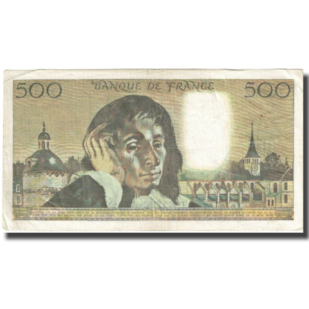France, 500 Francs, Pascal, 1974, 1974-09-05, VF(20-25), Fayette:71.11, KM:156b
