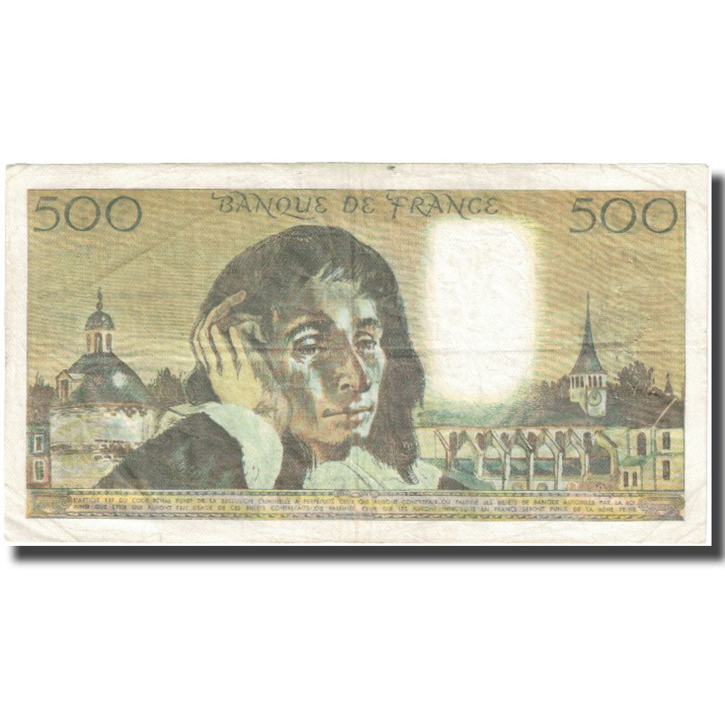 Frankreich, 500 Francs, Pascal, 1974, 1974-12-05, S+, Fayette:71.12, KM:156c