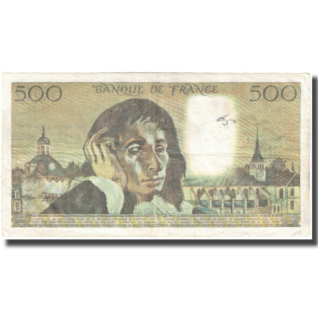 Frankreich, 500 Francs, Pascal, 1975, 1975-11-06, S+, Fayette:71.13, KM:156c