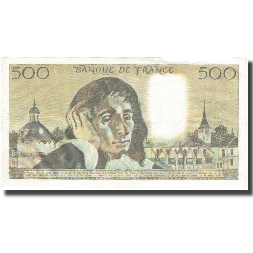 Frankrijk, 500 Francs, Pascal, 1976, 1976-04-01, B+, Fayette:71.14, KM:156d