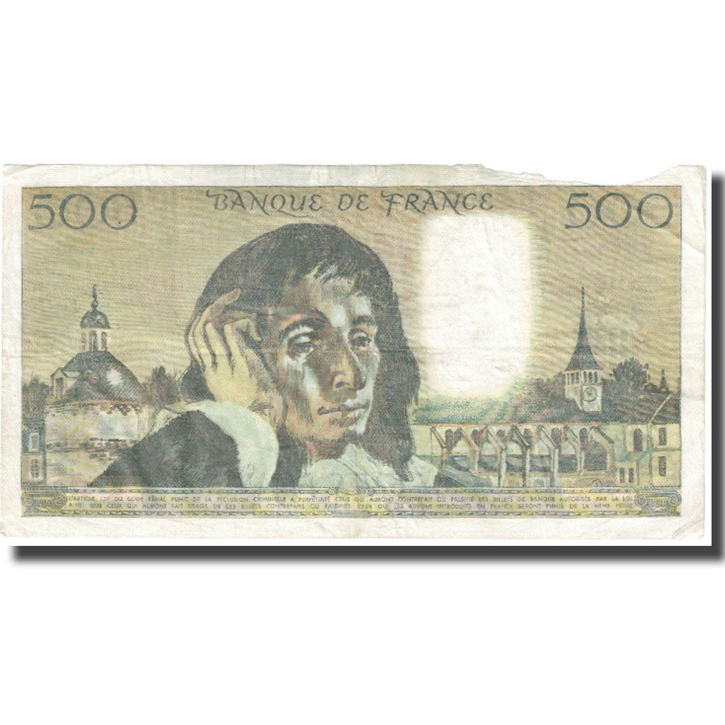 Frankrijk, 500 Francs, Pascal, 1976, 1976-04-01, B+, Fayette:71.14, KM:156d