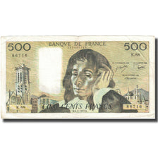 França, 500 Francs, Pascal, 1977, 1977-02-03, VF(20-25), Fayette:71.16, KM:156d