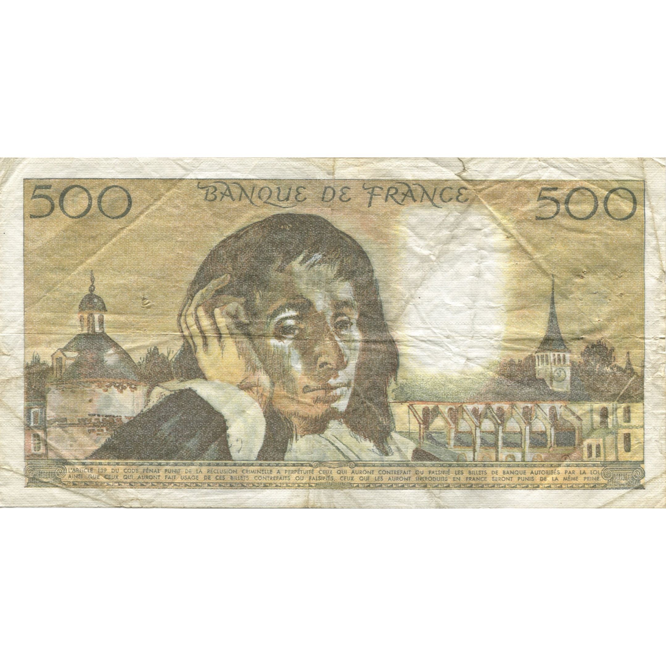 Frankrijk, 500 Francs, Pascal, 1977, 1977-11-03, B, Fayette:71.17, KM:156d