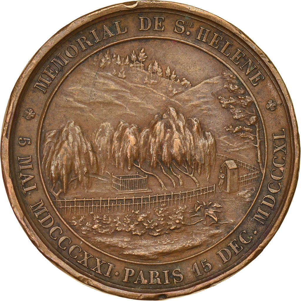 França, Medal, Napoléon Ier, Mémorial de St. Hélène, História, 1862, Bovy