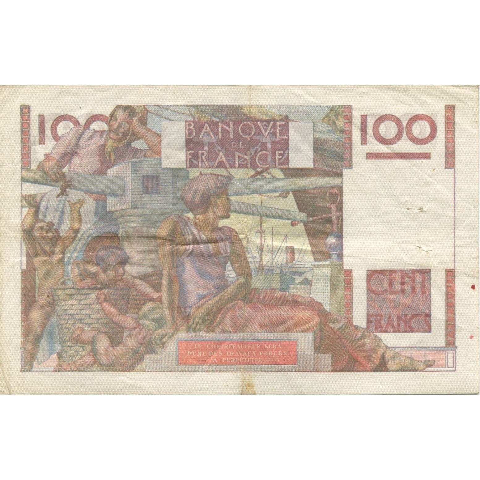 Francia, 100 Francs, Jeune Paysan, 1952, 1952-02-07, BB+, Fayette:28.31, KM:128d