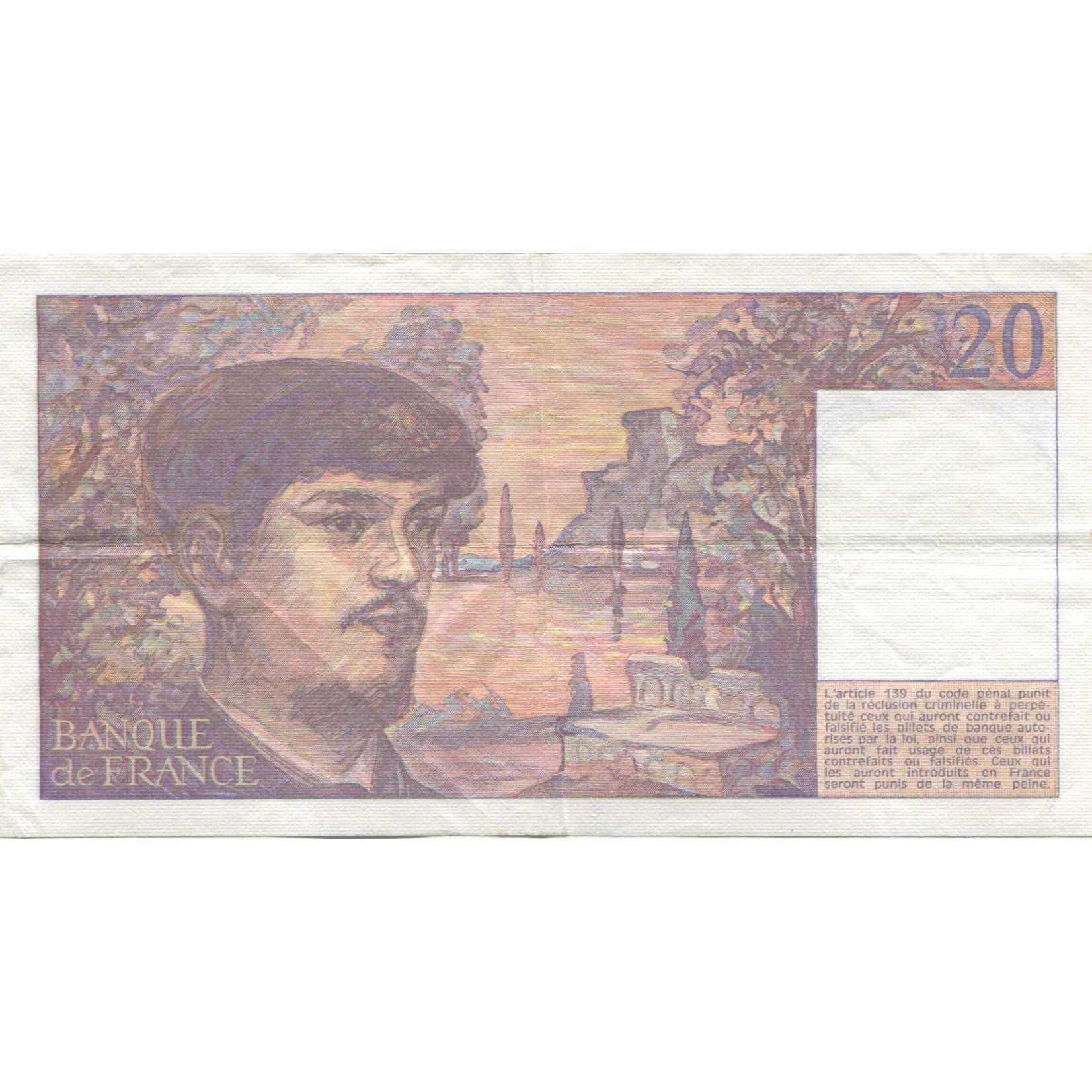 Francia, 20 Francs, Debussy, 1980, EBC, Fayette:66.7, KM:151a