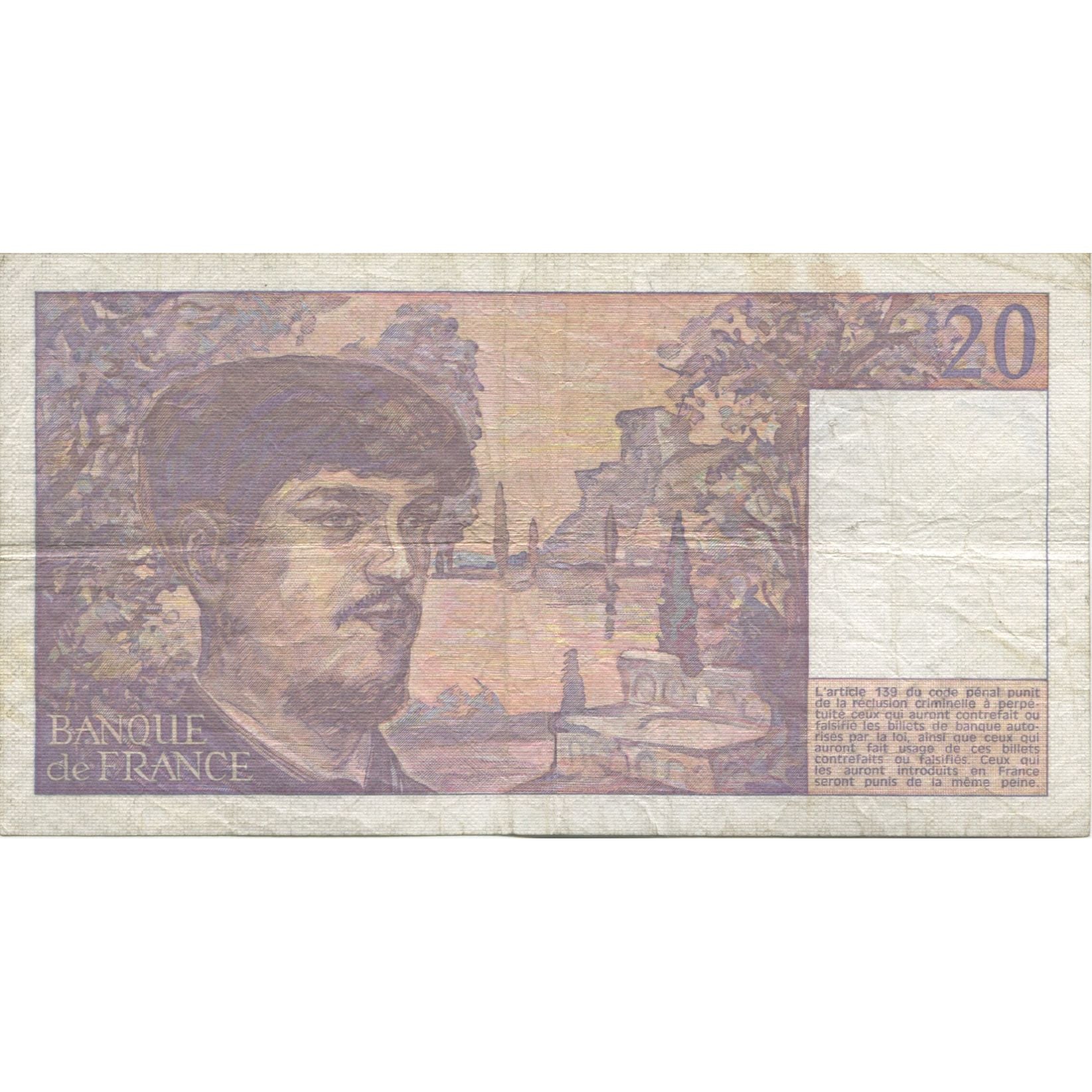 Frankreich, 20 Francs, Debussy, 1980, VZ, Fayette:66.8, KM:151a