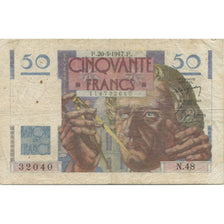 Francja, 50 Francs, Le Verrier, 1947, 1947-03-20, VF(20-25), Fayette:20.7