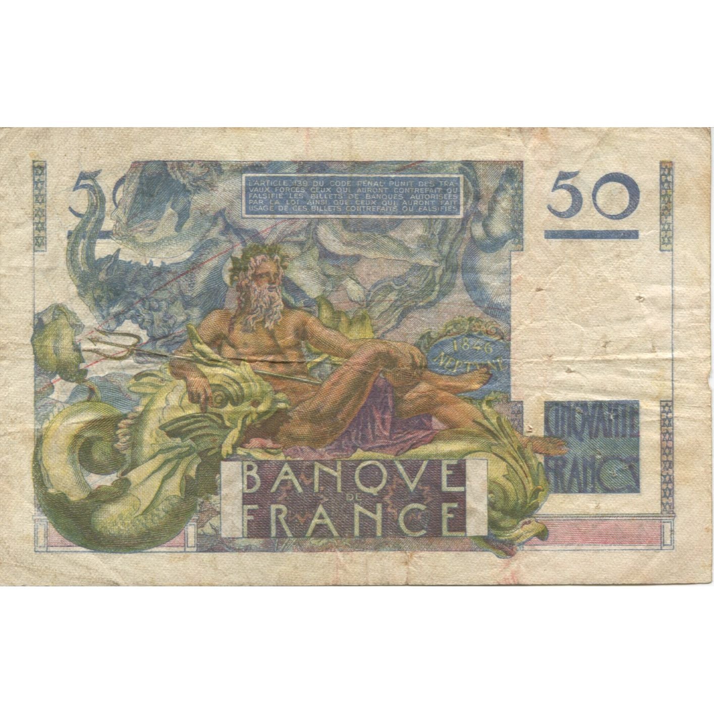 Frankreich, 50 Francs, Le Verrier, 1948, 1948-04-08, S, Fayette:20.10, KM:127b