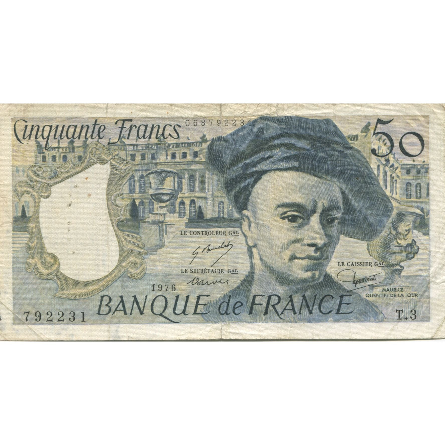 France, 50 Francs, Quentin de La Tour, 1976, VF(30-35), Fayette:67.1, KM:152a