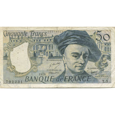 France, 50 Francs, Quentin de La Tour, 1976, VF(30-35), Fayette:67.1, KM:152a