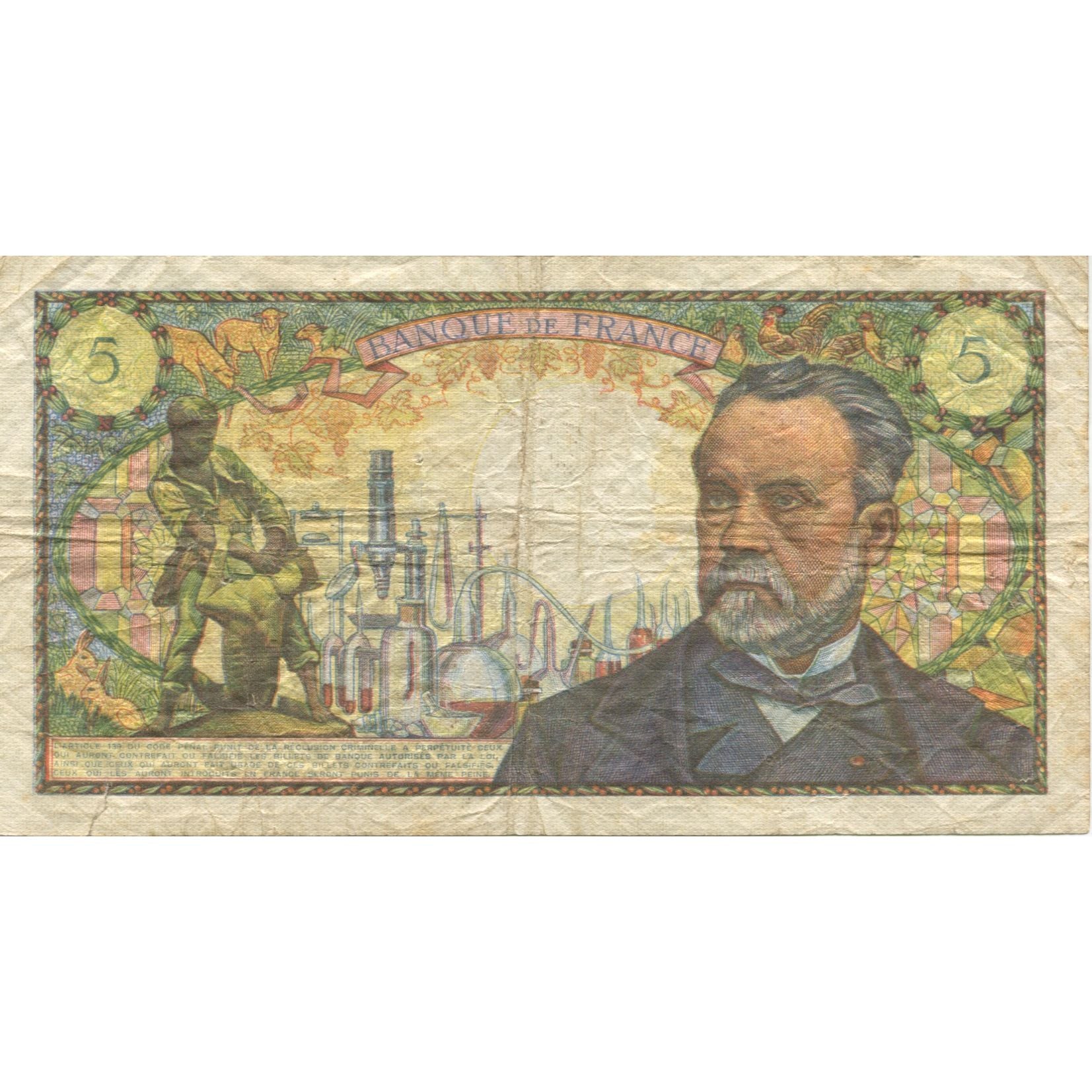 Francia, 5 Francs, Pasteur, 1967, 1967-12-07, BC+, Fayette:61.6, KM:146b