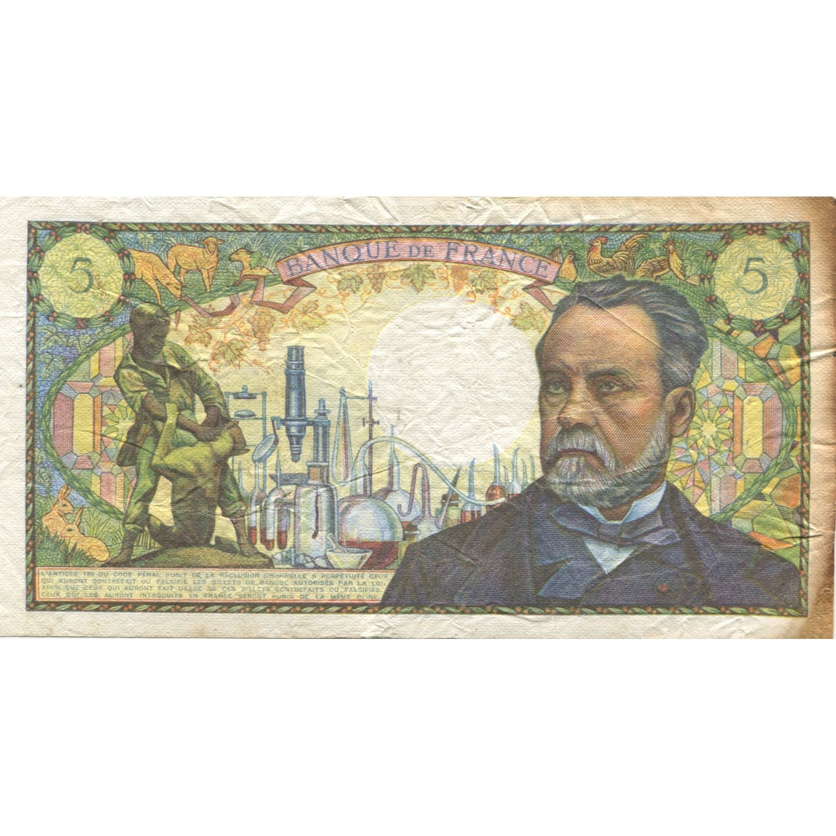 Francia, 5 Francs, Pasteur, 1969, 1969-06-05, BC+, Fayette:61.10, KM:146b