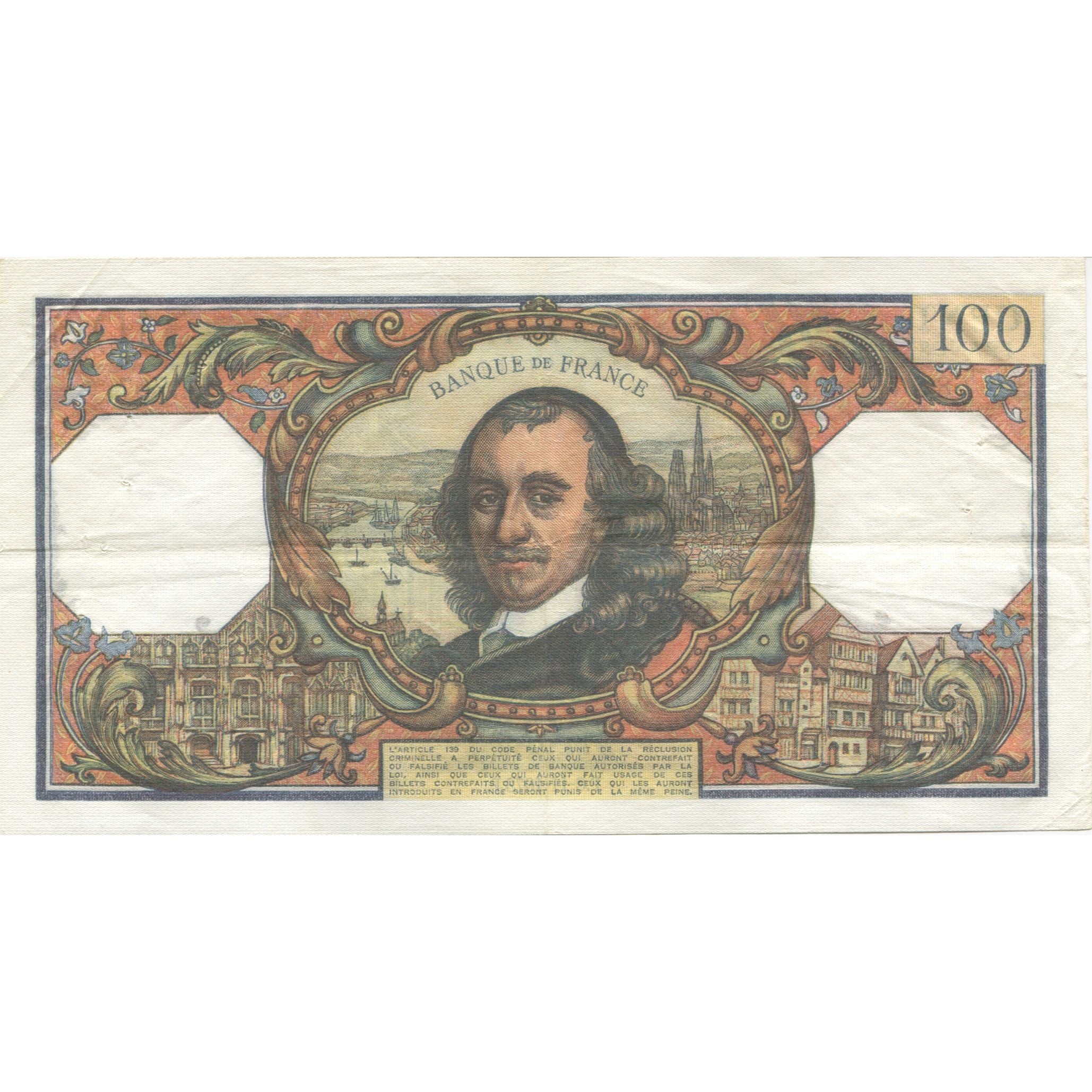 France, 100 Francs, Corneille, 1973, 1973-11-08, AU(50-53), Fayette:65.44