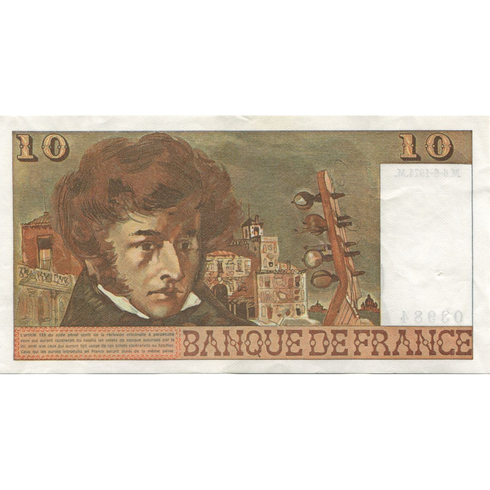 France, 10 Francs, Berlioz, 1974, 1974-06-06, EF(40-45), Fayette:63.5, KM:150a
