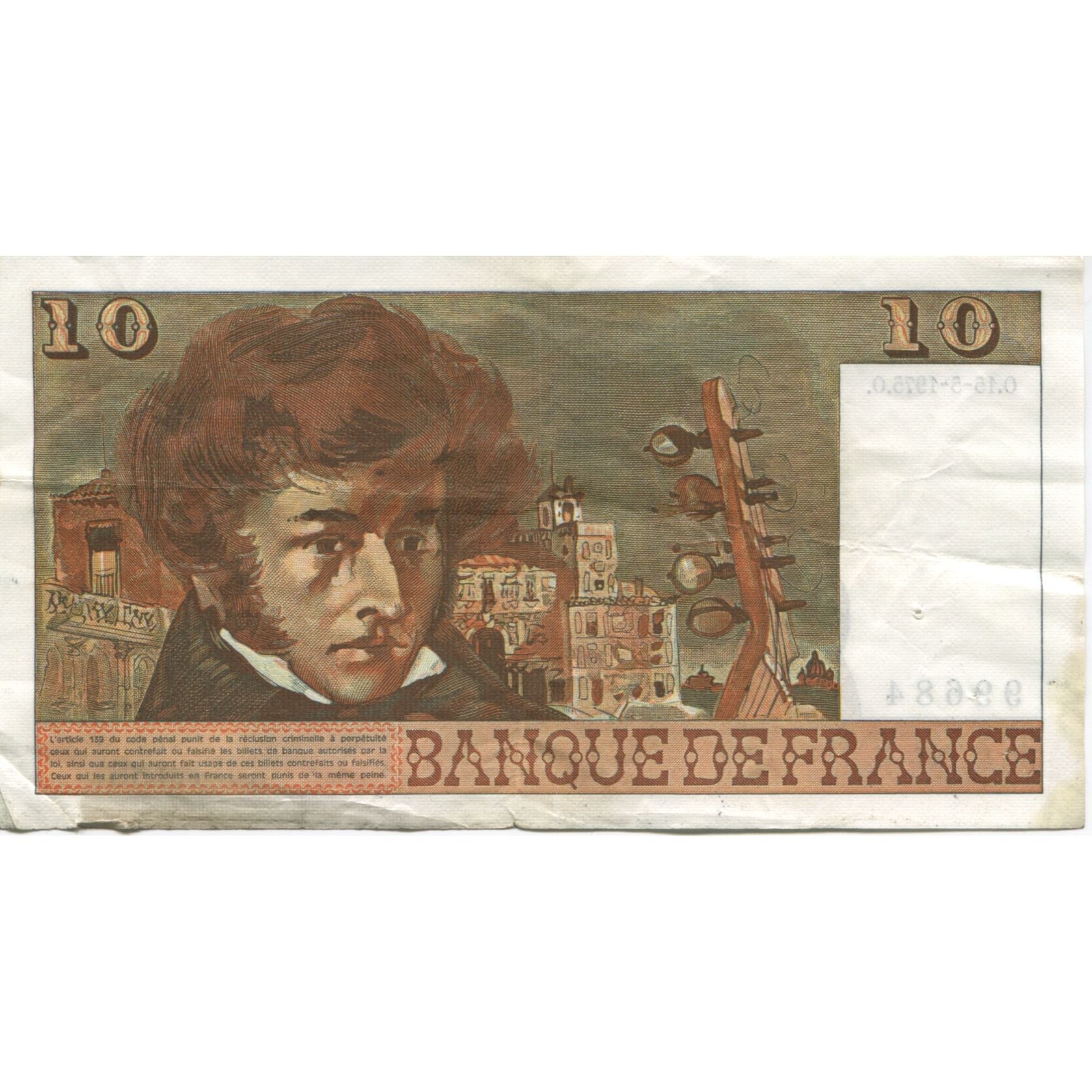 Frankreich, 10 Francs, Berlioz, 1975, 1975-05-15, SS, Fayette:63.10, KM:150b