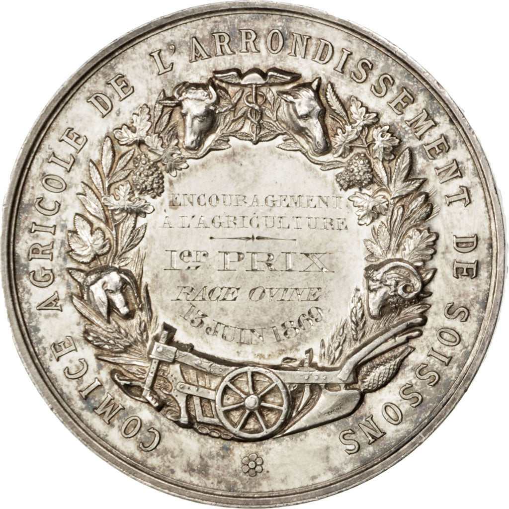 Frankrijk, Medal, Second French Empire, Business & industry, 1869, Barre, ZF+