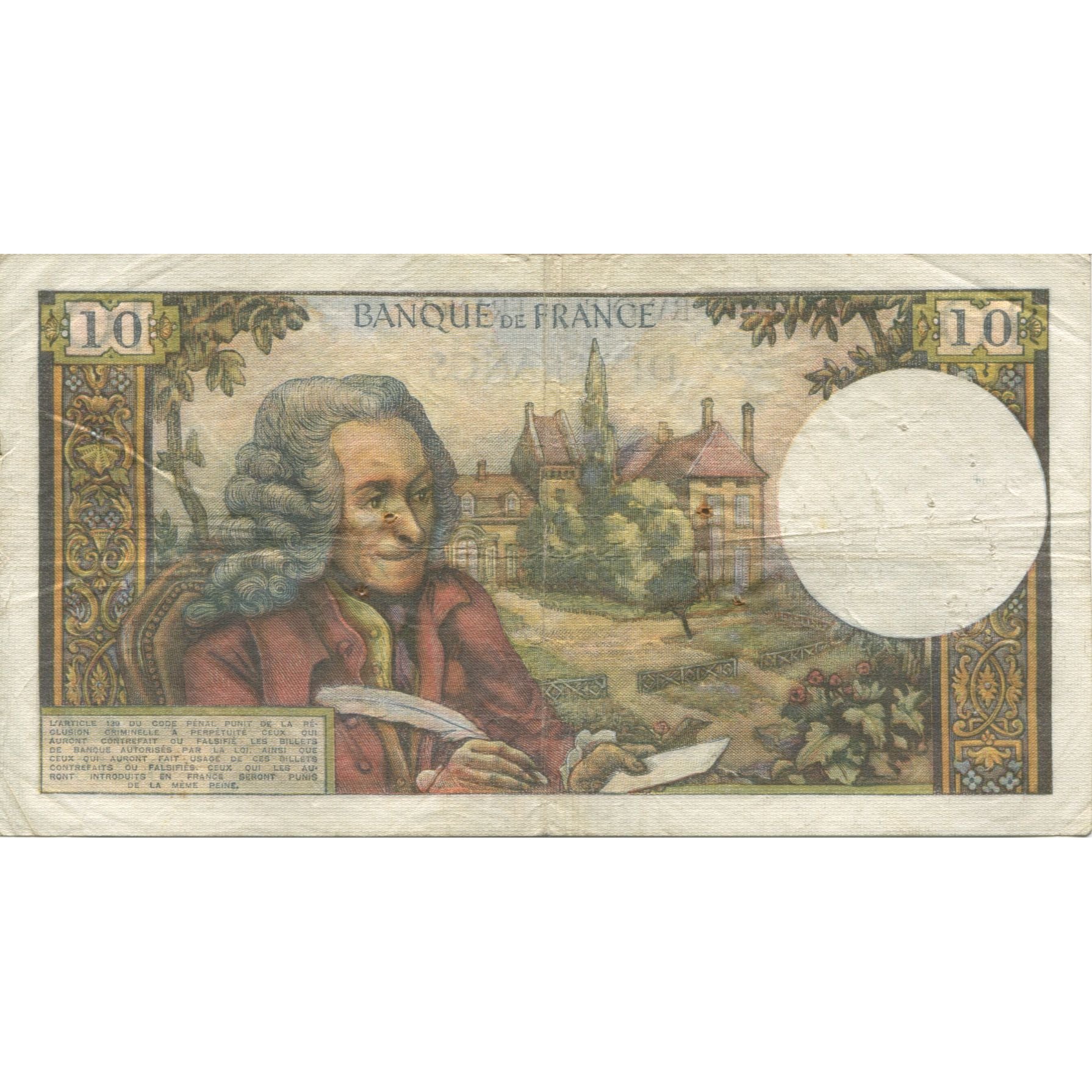 Frankrijk, 10 Francs, Voltaire, 1967, 1967-04-06, TB, Fayette:62.26, KM:147b