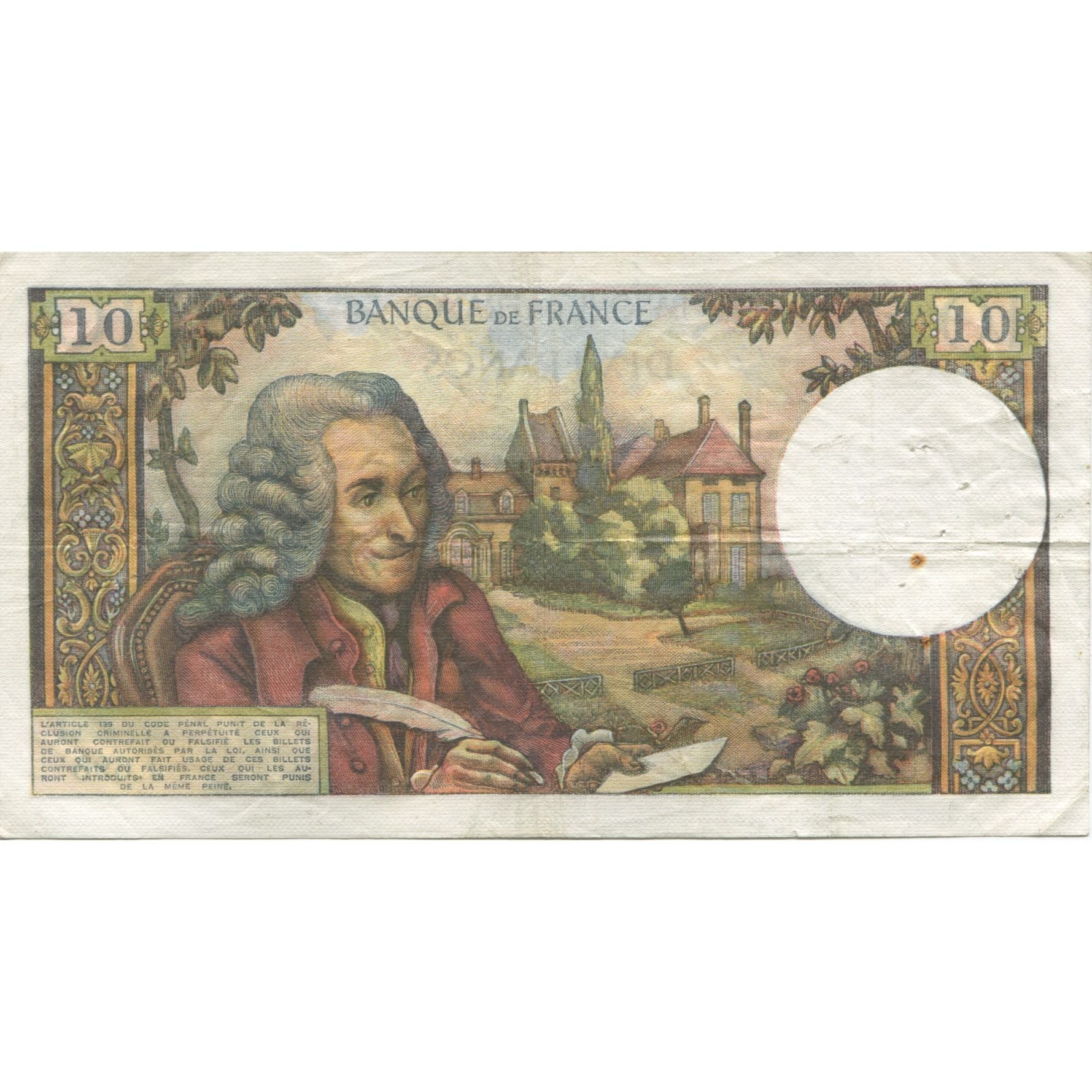 Frankreich, 10 Francs, Voltaire, 1971, 1971-09-02, SS, Fayette:62.51, KM:147d