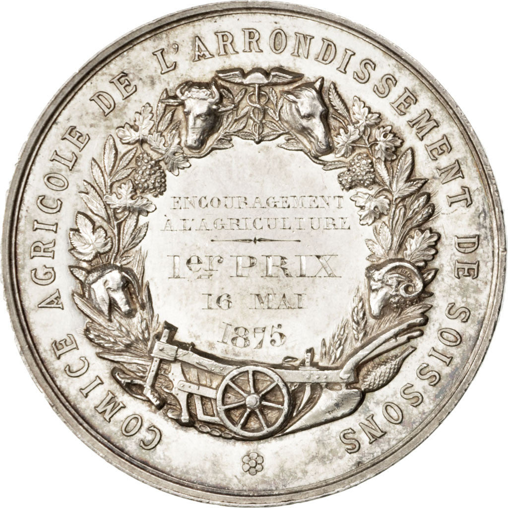 France, Medal, Second French Empire, Business & industry, 1875, Barre