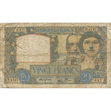 France, 20 Francs, Science et Travail, 1941, 1941-05-08, VG(8-10)