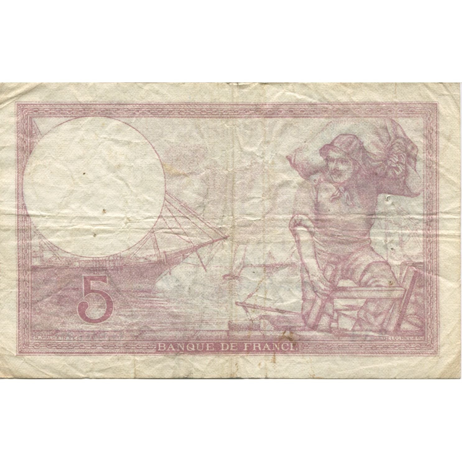 Frankreich, 5 Francs, Violet, 1939, 1939-08-10, S, Fayette:04.05, KM:83