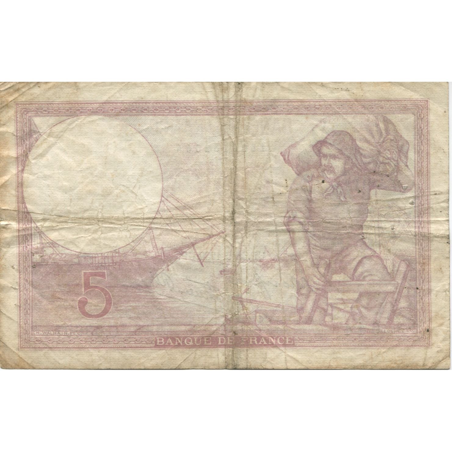 France, 5 Francs, Violet, 1939, 1939-09-28, TB, Fayette:04.10, KM:83