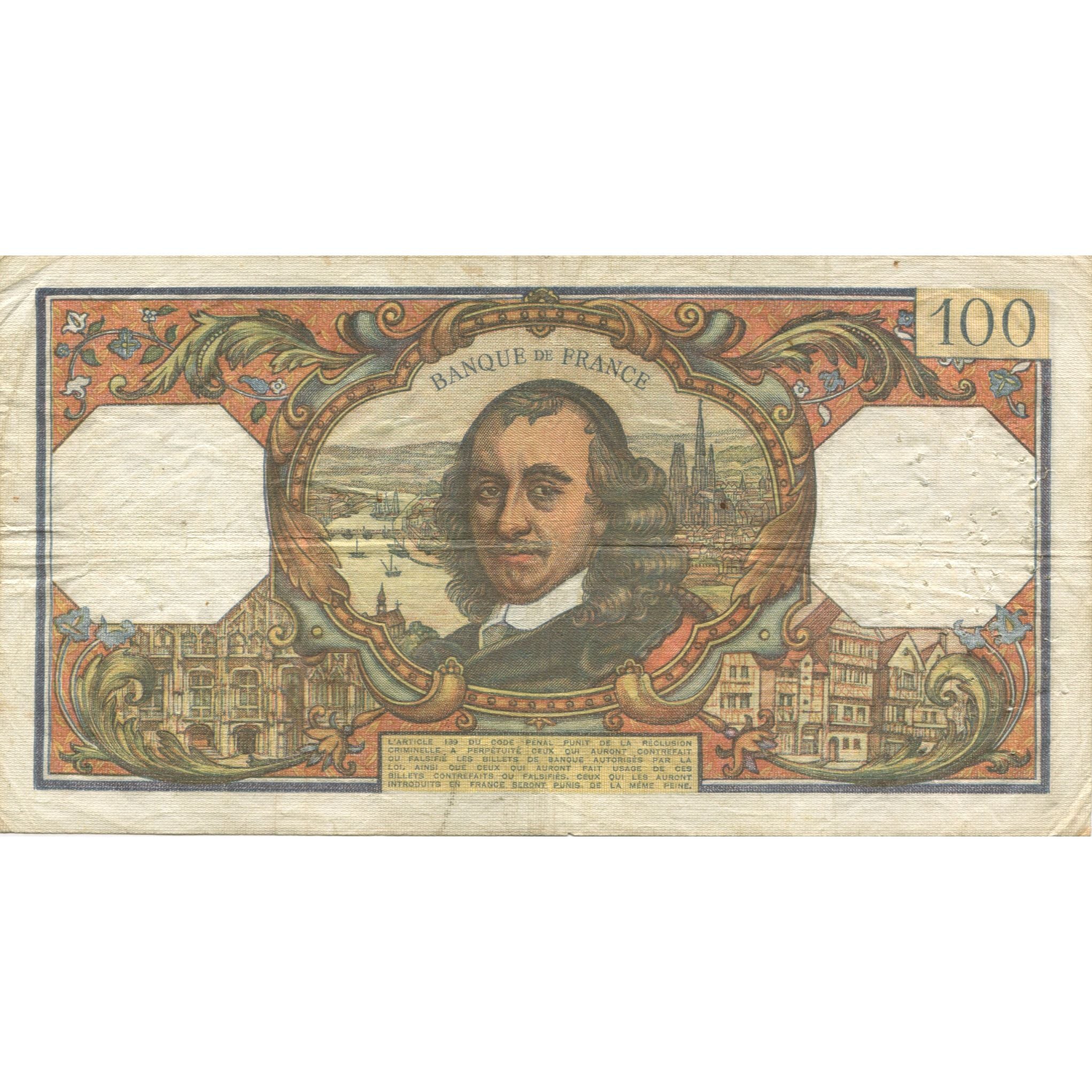 France, 100 Francs, Corneille, 1968, 1968-05-02, EF(40-45), Fayette:65.22