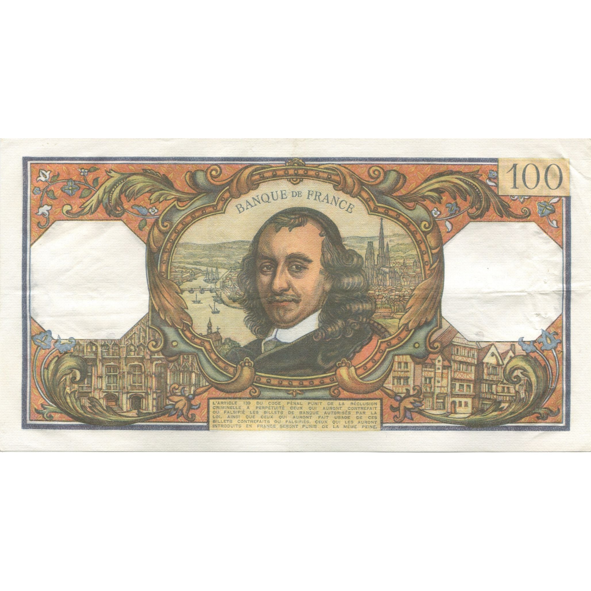 France, 100 Francs, Corneille, 1969, 1969-11-06, UNC(63), Fayette:65.28, KM:149c