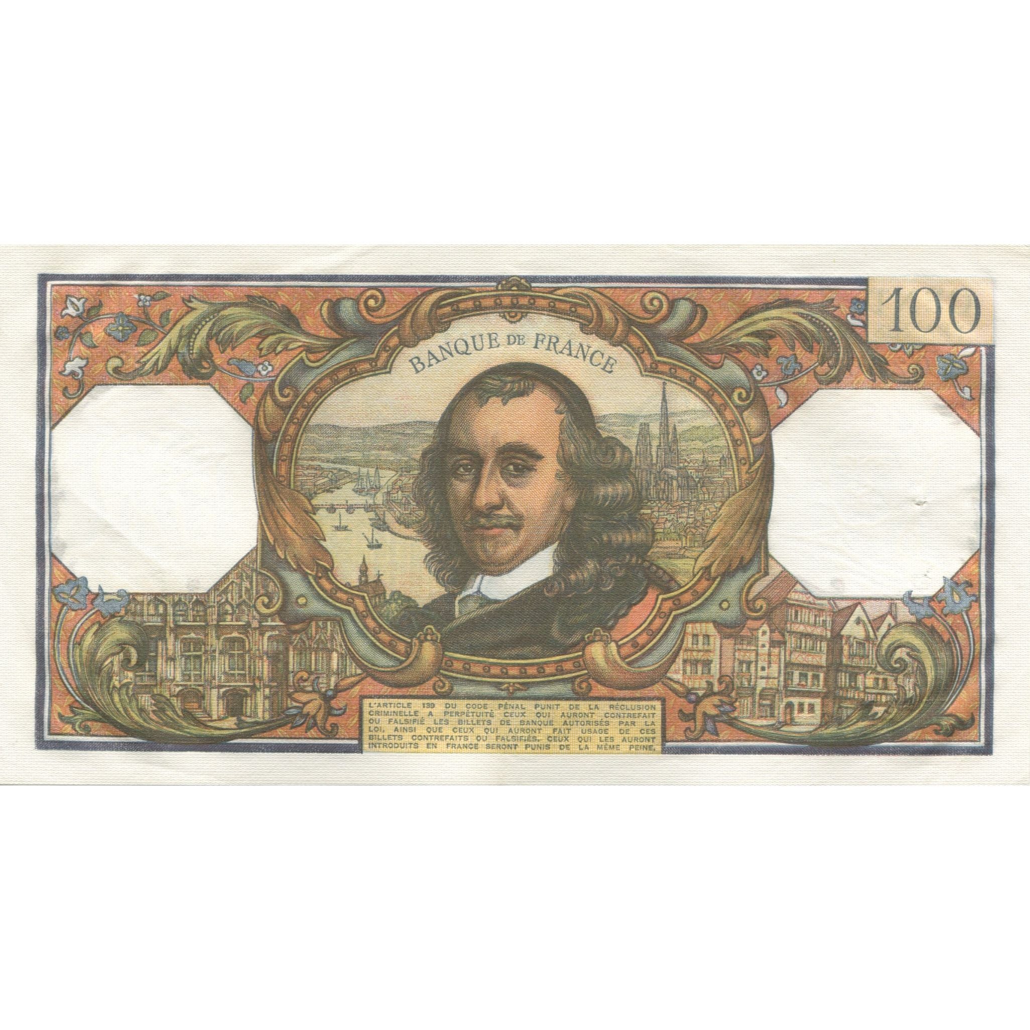 France, 100 Francs, Corneille, 1971, 1971-02-04, UNC(63), Fayette:65.34, KM:149c