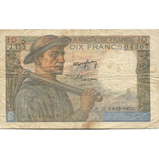 Francja, 10 Francs, Mineur, 1947, 1947-12-04, VF(20-25), Fayette:08.19, KM:99f