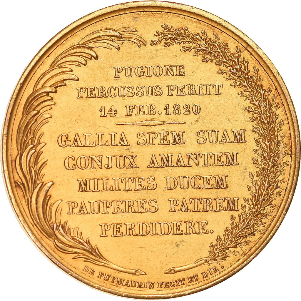 France, Medal, Charles Ferdinand Duc de Berry, History, 1820, Gayrard
