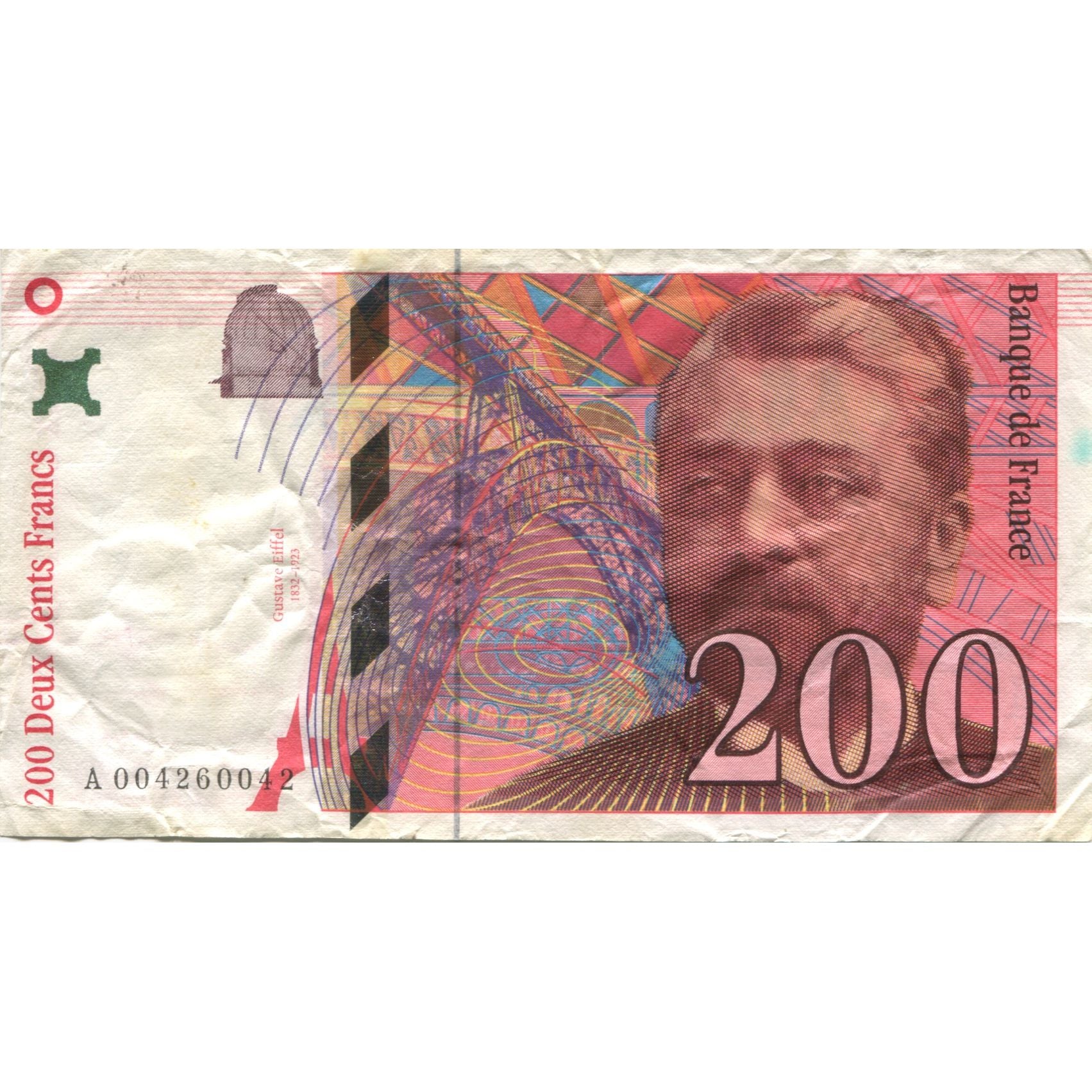 France, 200 Francs, Eiffel, 1995, TB+, Fayette:75.1, KM:159a
