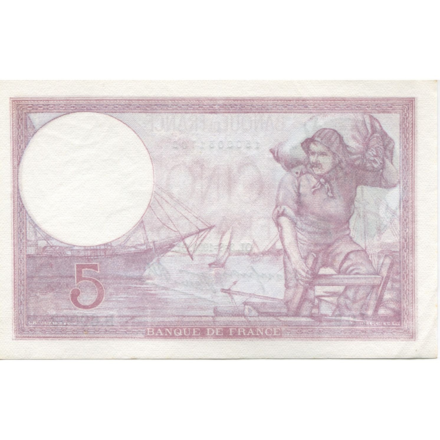 Francia, 5 Francs, Violet, 1939, 1939-08-03, UNC, Fayette:04.4, KM:83