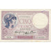 França, 5 Francs, Violet, 1940, 1940-12-12, EF(40-45), Fayette:04.17, KM:83