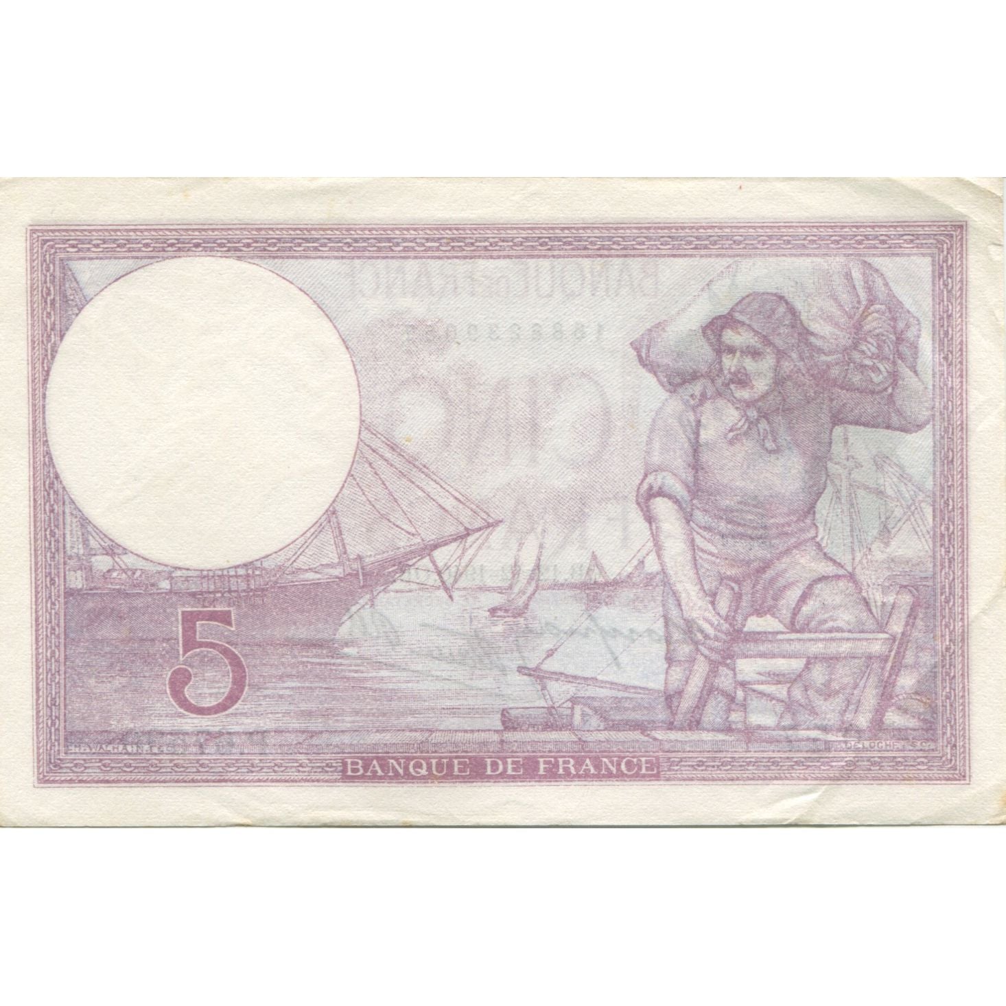 Francja, 5 Francs, Violet, 1940, 1940-12-12, AU(55-58), Fayette:04.17, KM:83