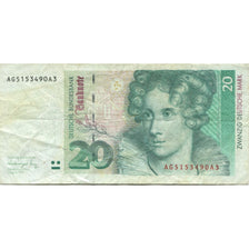 Banknot, Niemcy - RFN, 20 Deutsche Mark, 1991, 1991-08-01, KM:39a, VF(20-25)