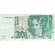 Geldschein, Bundesrepublik Deutschland, 20 Deutsche Mark, 1991, 1991-08-01