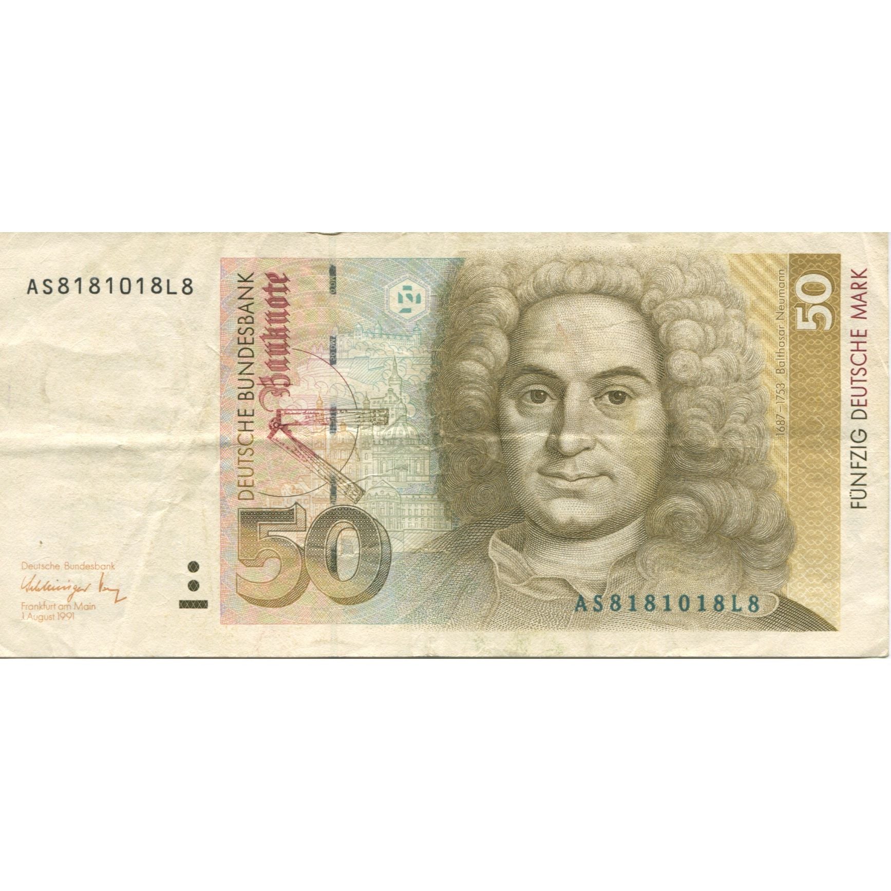 Banknote, GERMANY - FEDERAL REPUBLIC, 50 Deutsche Mark, 1991, 1991-08-01