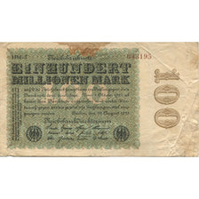 Banknote, Germany, 100 Millionen Mark, 1923-08-22, KM:107a, VF(20-25)