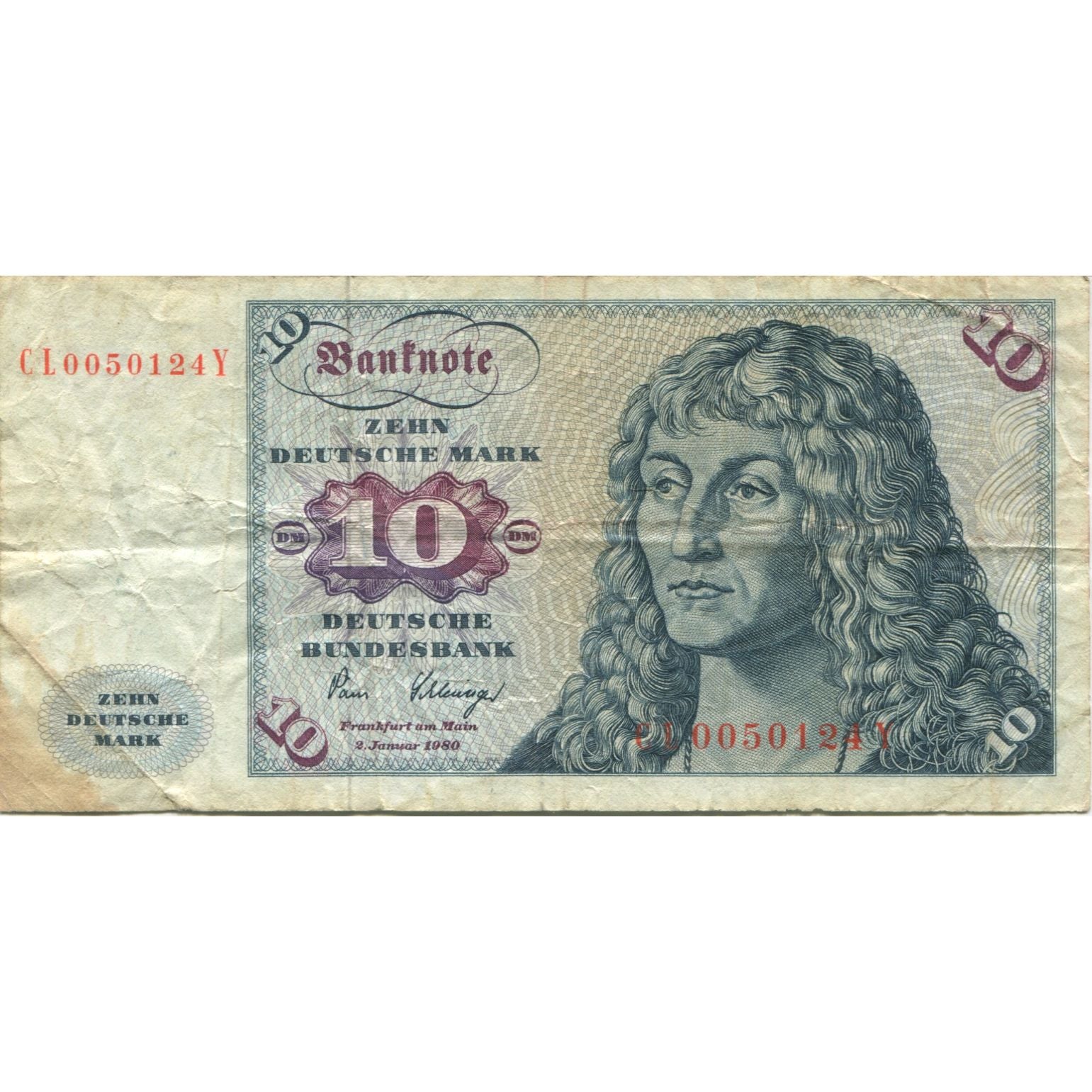 Banknote, GERMANY - FEDERAL REPUBLIC, 10 Deutsche Mark, 1980, 1980-01-02