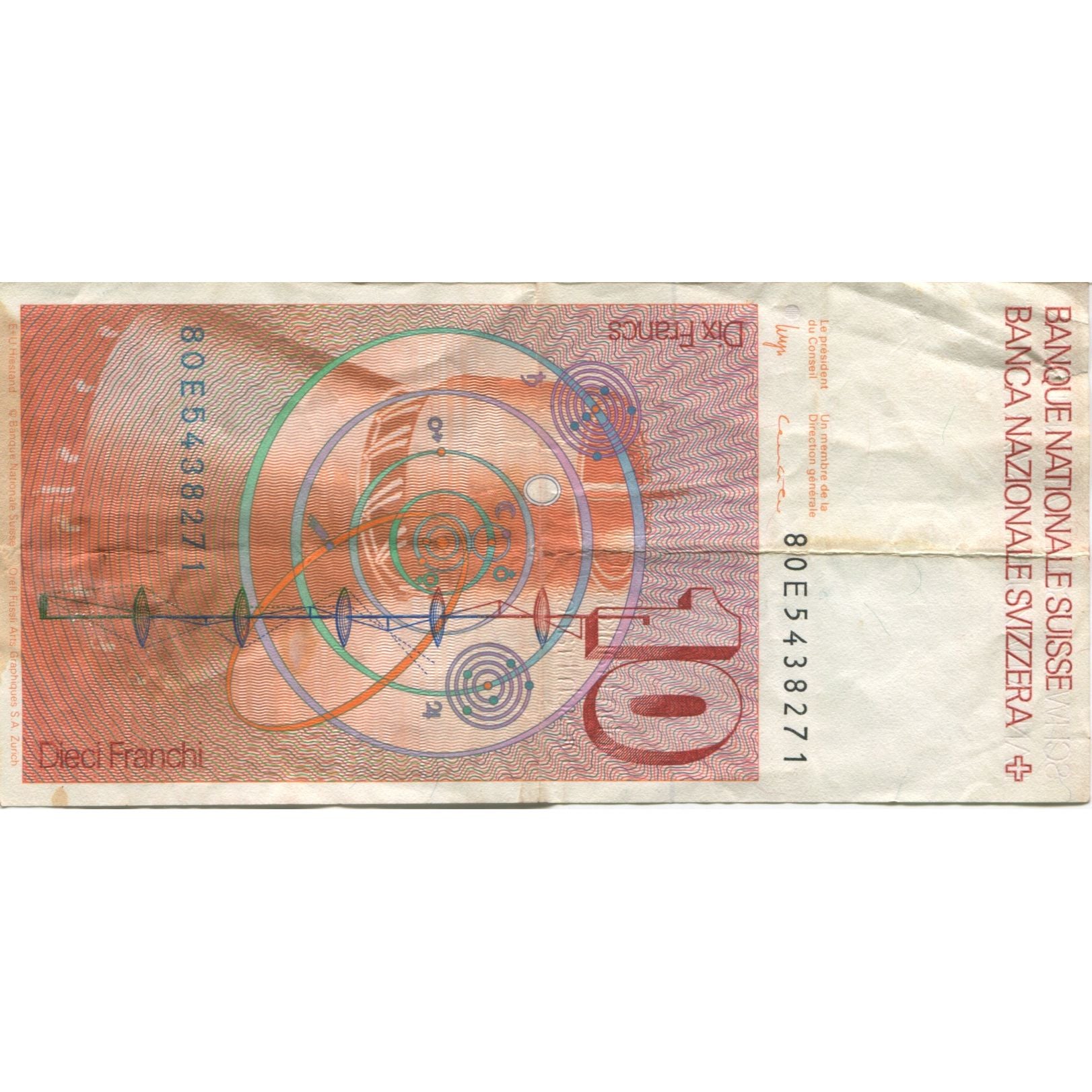 Banknote, Switzerland, 10 Franken, 1981, Undated, KM:53c, VF(30-35)