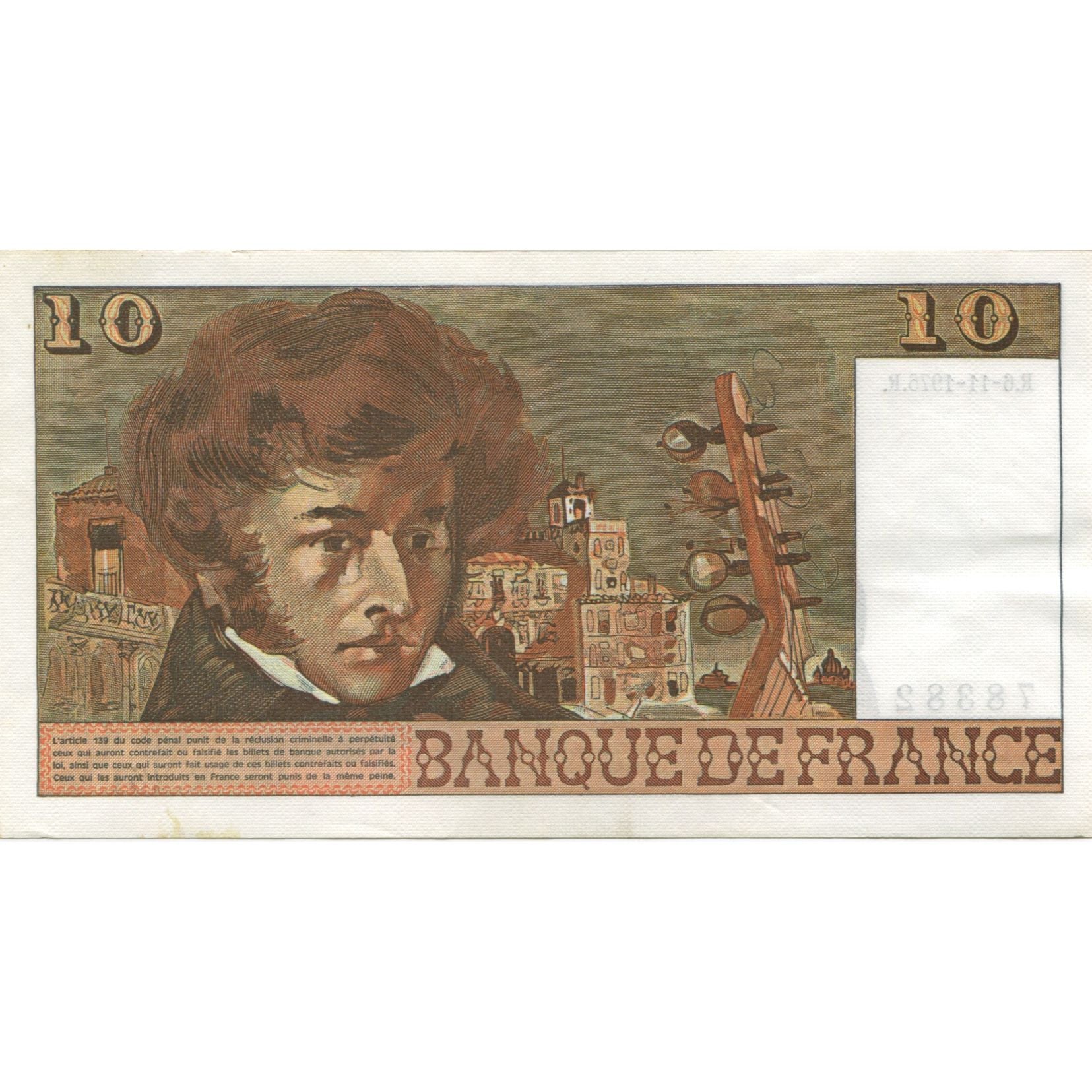 Francia, 10 Francs, Berlioz, 1975, 1975-11-06, UNC, Fayette:63.14, KM:150b