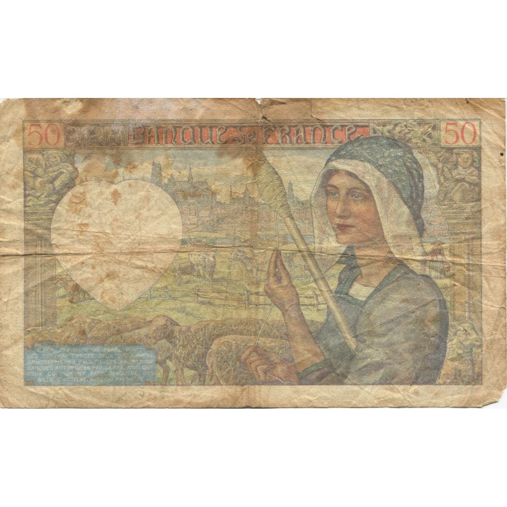 Frankreich, 50 Francs, Jacques Coeur, 1940, 1940-06-13, SGE, Fayette:19.1, KM:93